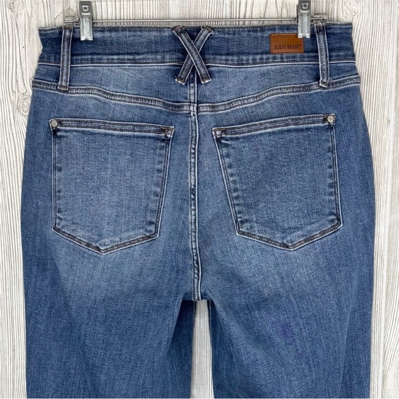 Judy Blue High Rise Wide Leg Jeans Double Button Medium Wash Sz 14W JB82558MD-PL - Picture 8 of 12